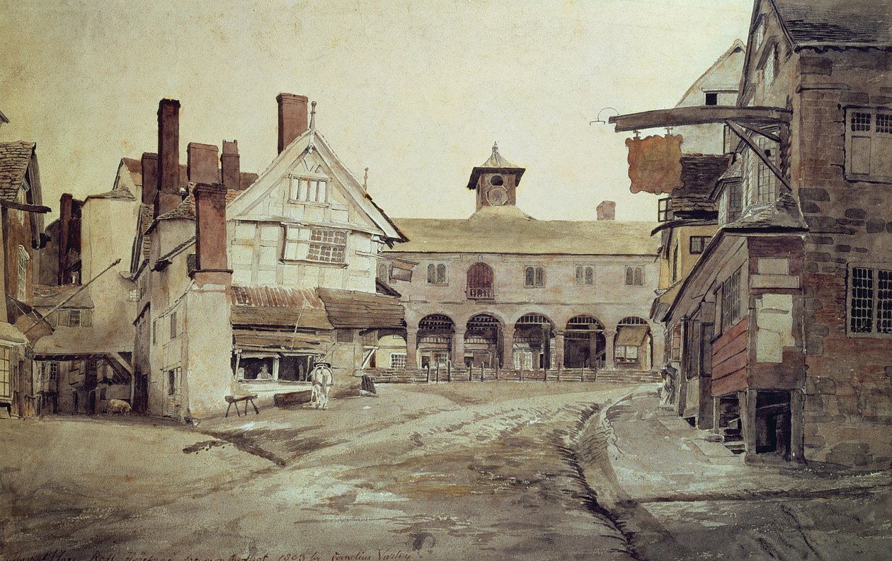 Market Place, Hereford, 1803 by Cornelius Varley