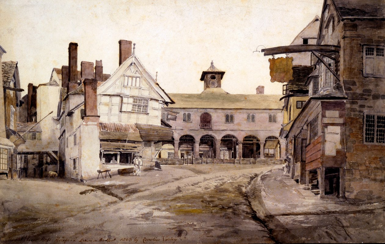 The Market Place, Ross, Hertfordshire, 1803 by Cornelius Varley