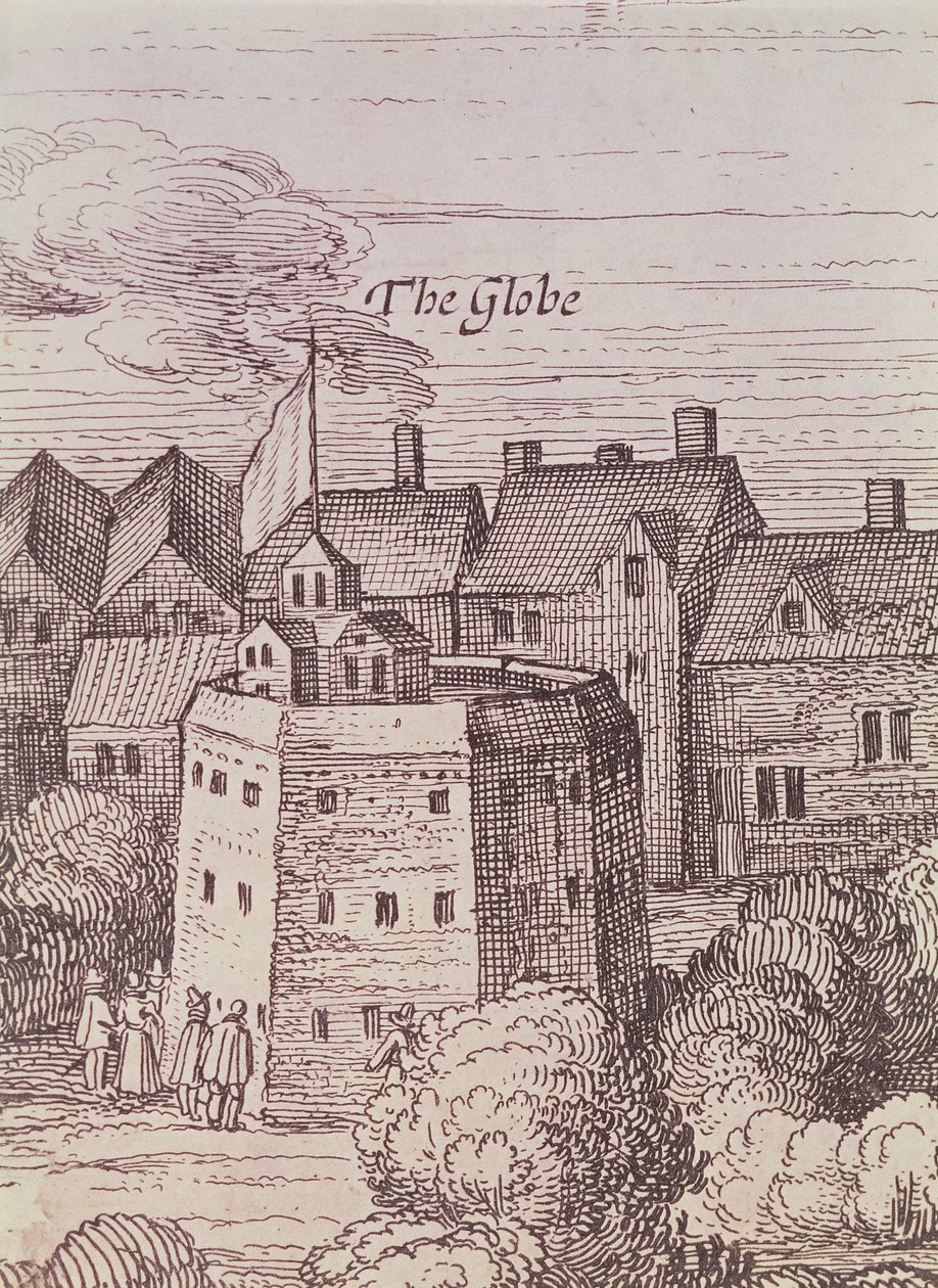 The Globe Theatre (detail) by Cornelius de Visscher