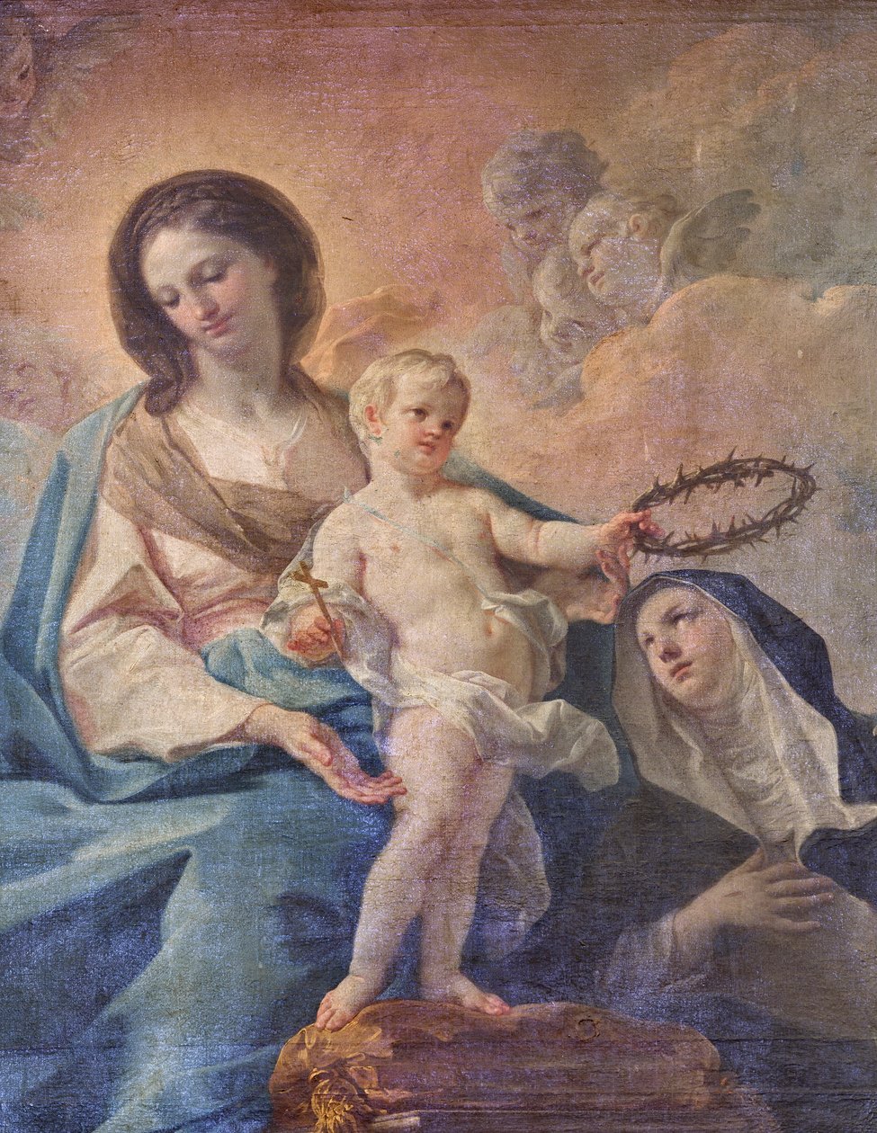 Church of the SS Salvatore, Interior, Altar of the Rosary, Our Lady of the Rosary, Canvas by Corrado Giaquinto, Detail by Corrado Giaquinto