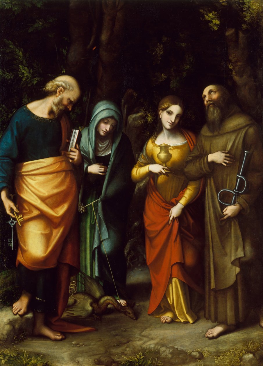 Saints Peter, Martha, Mary Magdalen, and Leonard by Correggio