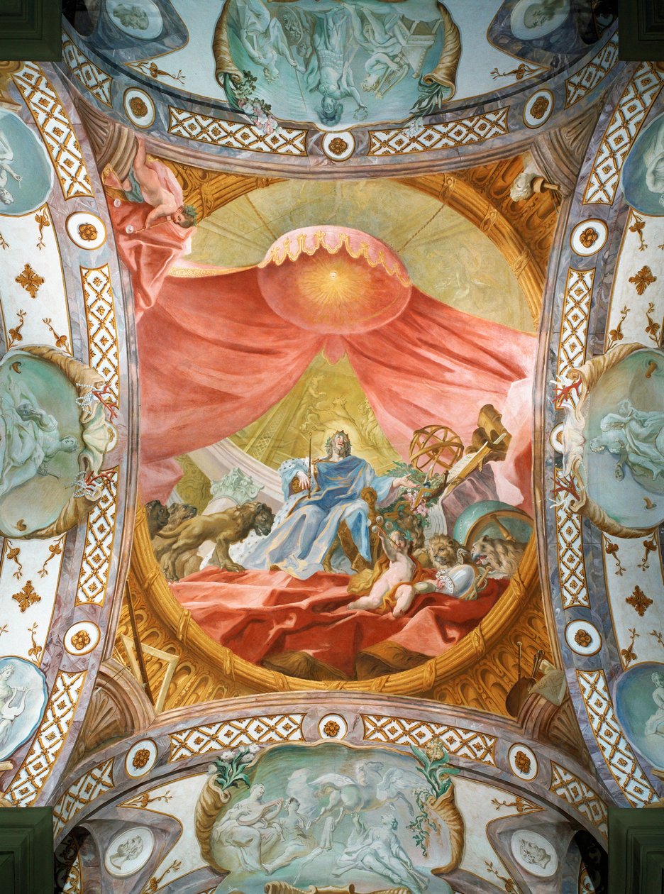 Monastery Saint Emmeran: Ceiling Fresco in the Library, King Solomon by Cosmas Damian Asam