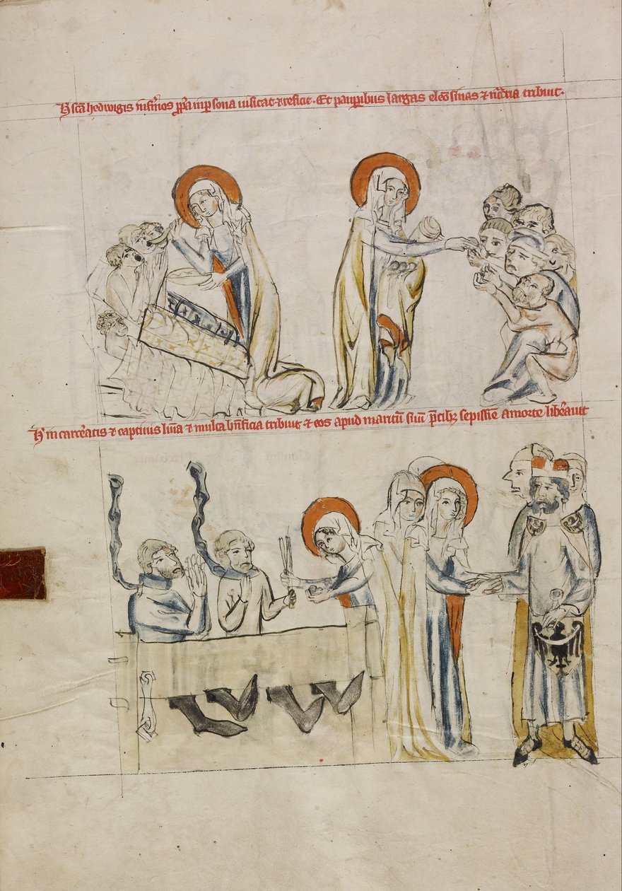 Hedwig Caring for the Sick; Hedwig Caring for Prisoners by Court workshop of Duke Ludwig I of Liegnitz and Brieg