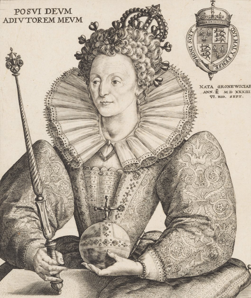 Queen Elizabeth I, 1592 by Crispijn de Passe I