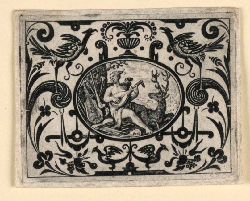 Sense of Sound, plate from Quinque sensum typi in usum aurifabroru exarati (Images of the Five Senses Engraved for the Benefit of the Goldsmith) by Crispijn de Passe the Elder