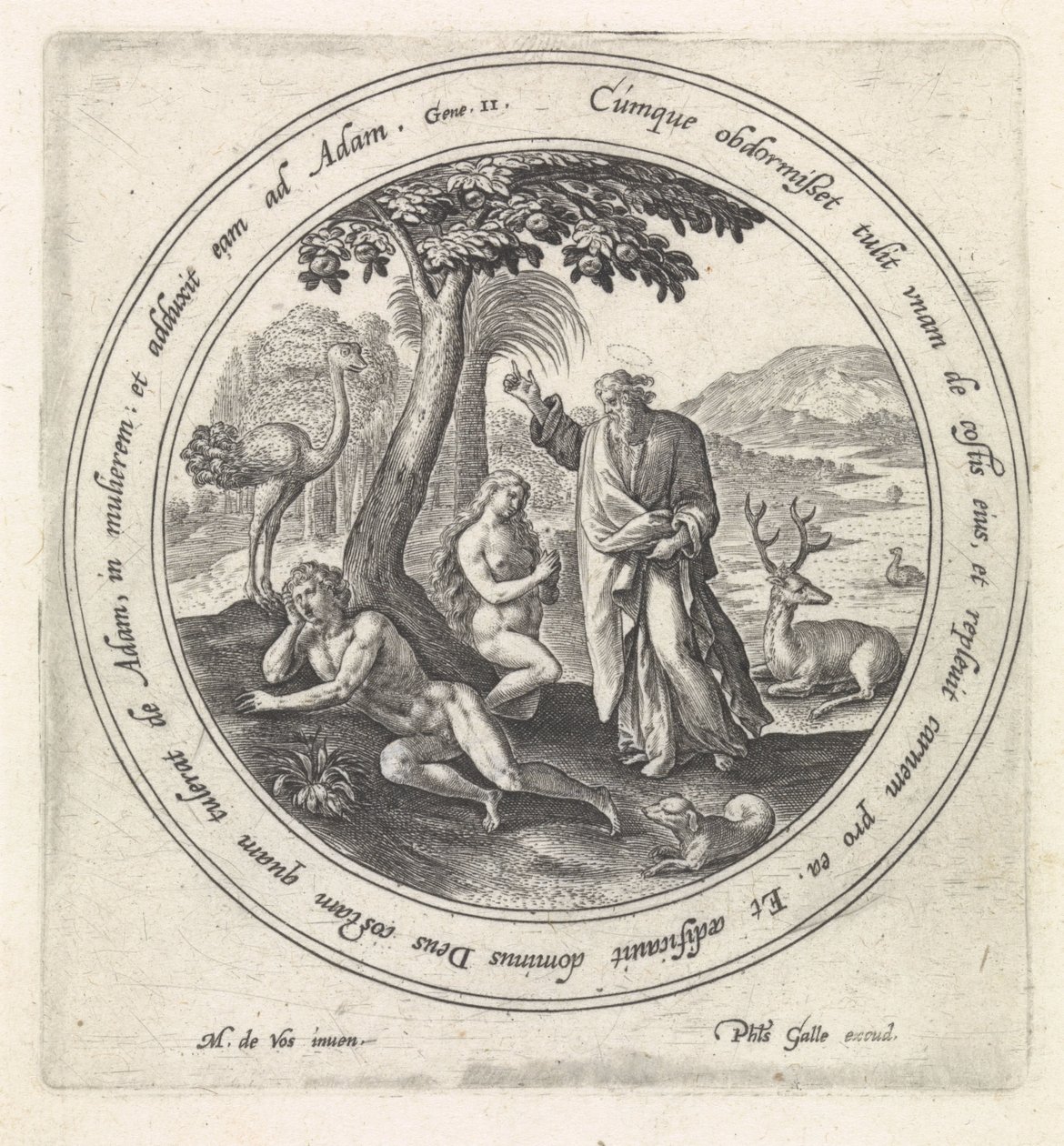 The Creation of Eve (series title: History of Adam and Eve) by Crispijn van de Passe (I)