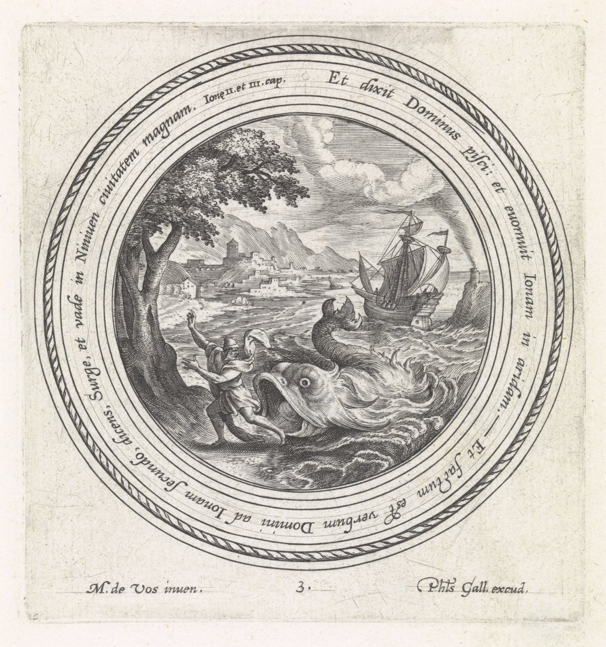 The Fish Spits Jonah onto the Land History of Jonah (series title) by Crispijn van de Passe (I)