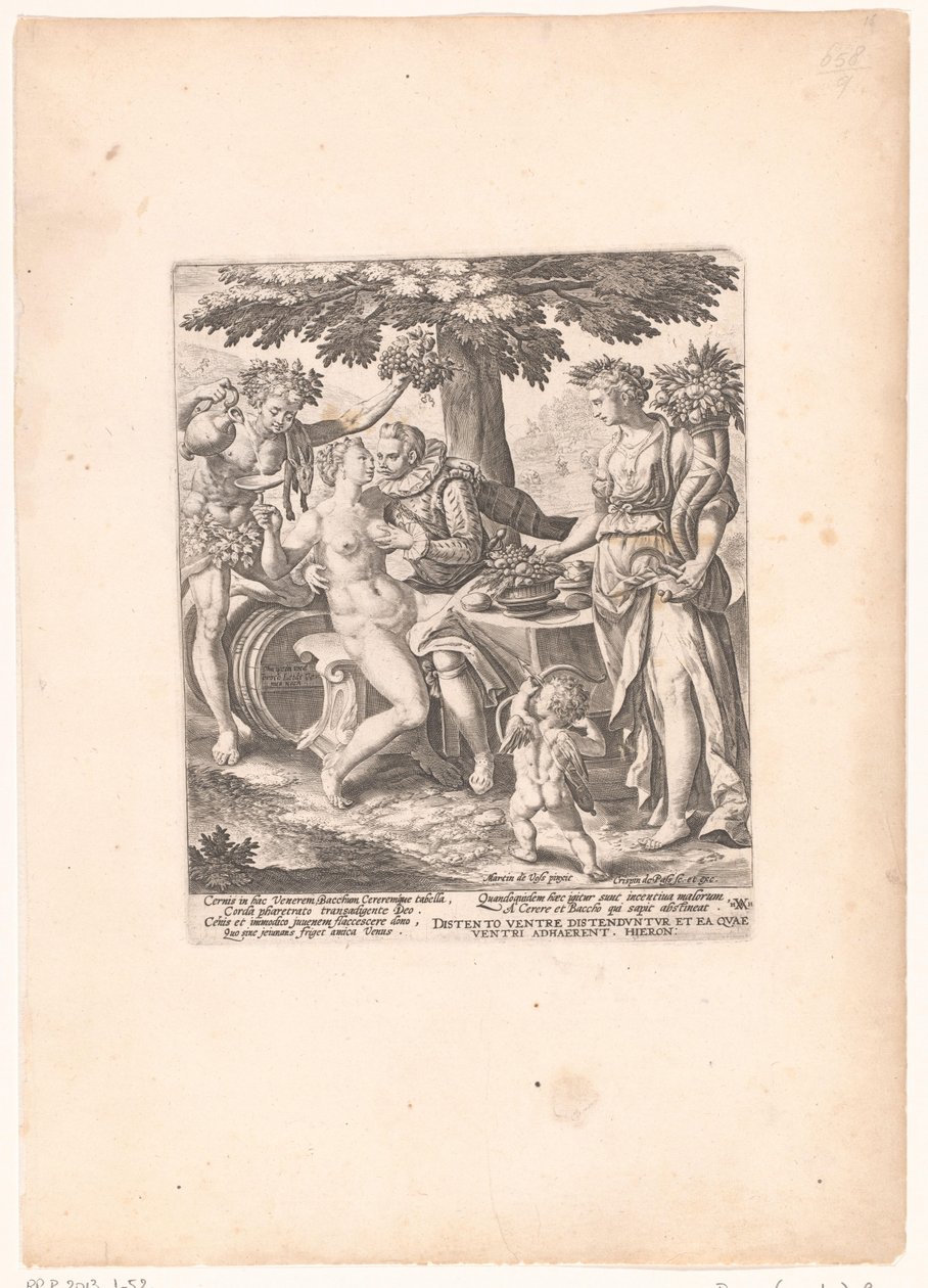 Man in the Company of Venus, Ceres, and Bacchus (Sine Cerere et Baccho Friget Venus) by Crispijn van de Passe (I)