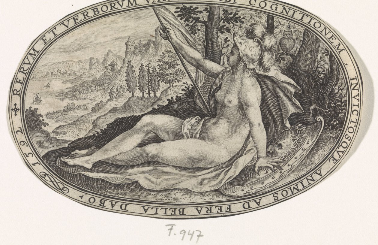 Minerva Gods and Goddesses Involved in the Judgment of Paris (series title) by Crispijn van de Passe (I)