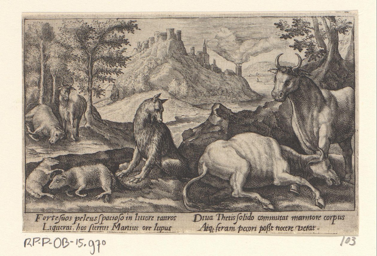 Psamathe Turns the Wolf into Marble by Crispijn van de Passe (I)