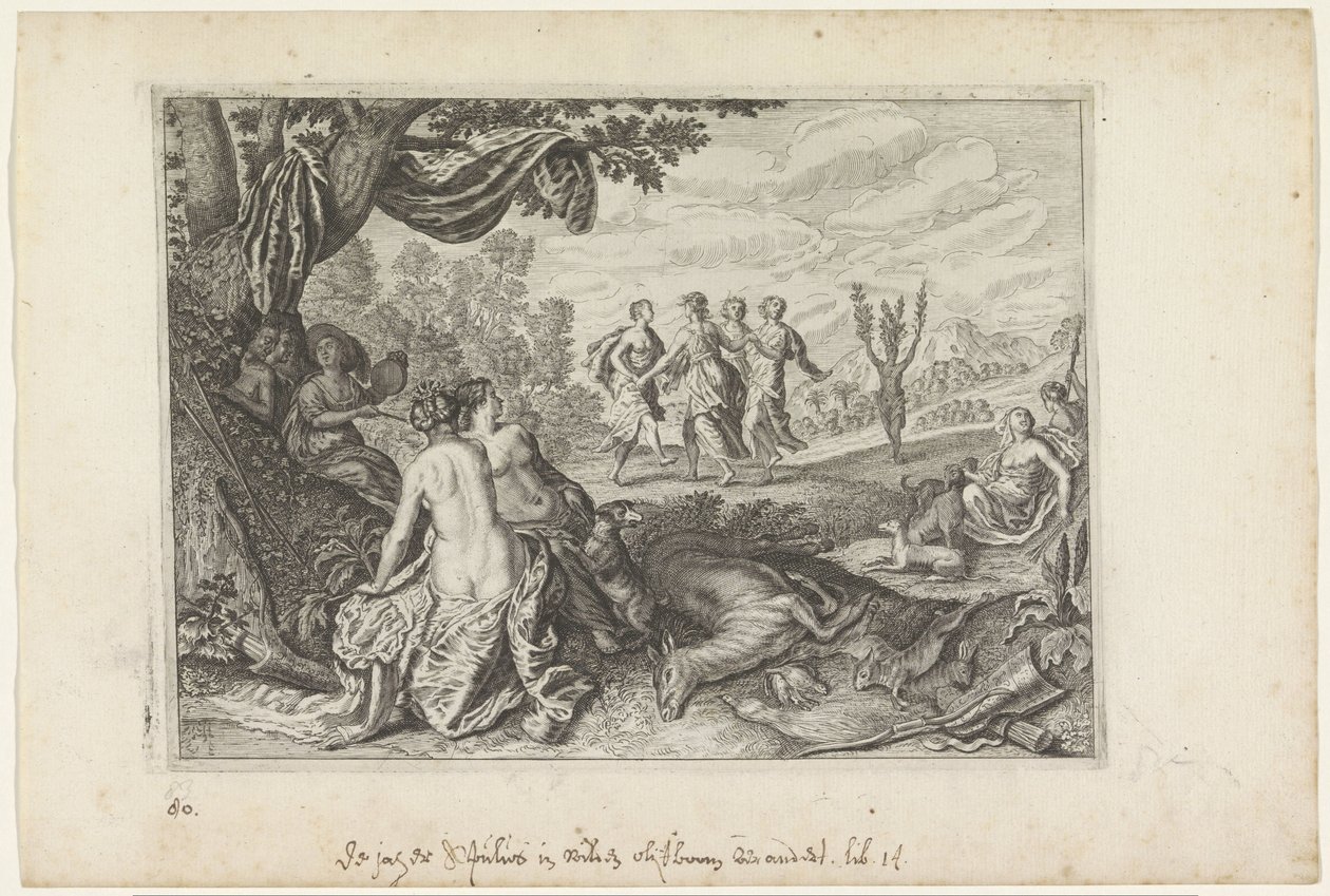 Apulus Transformed into an Olive Tree (Metamorphoses of Ovid) by Crispijn van de Passe (II) (workshop of)