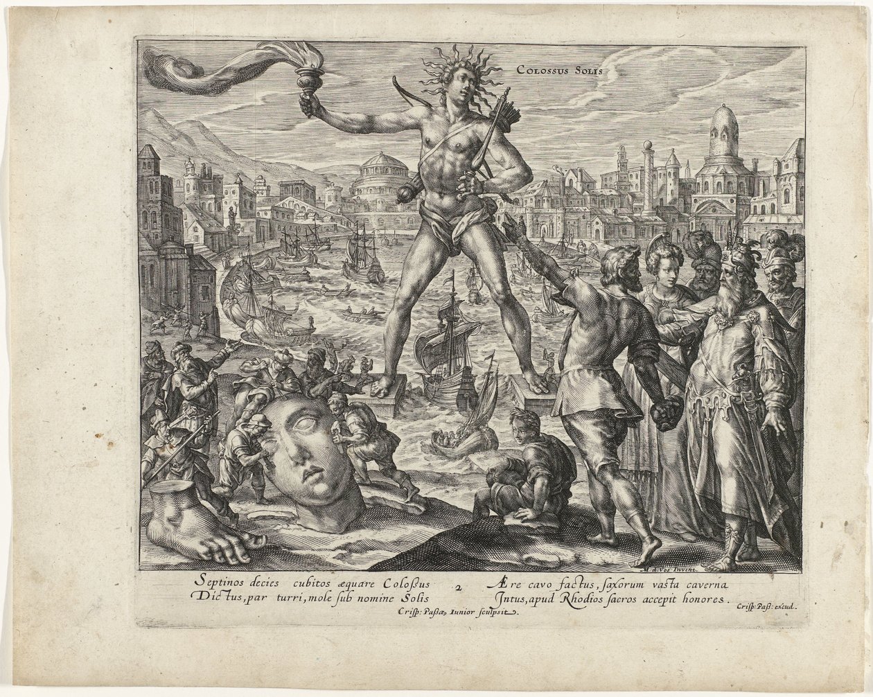 Colossus of Rhodes by Crispijn van de Passe (II)
