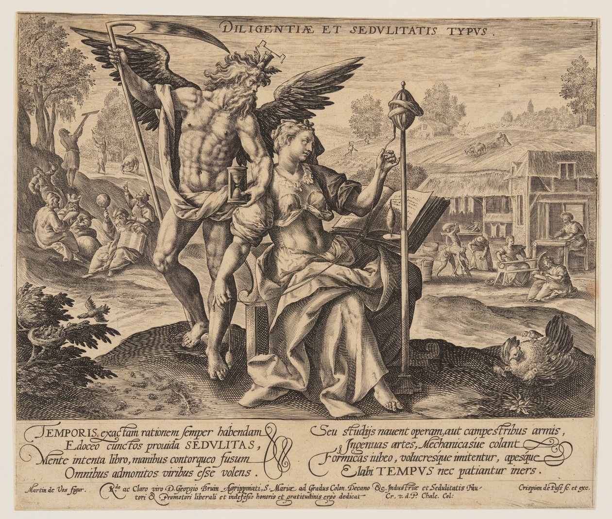 Diligence and Industry, from Time with Virtues and Vices by Crispijn van de Passe I