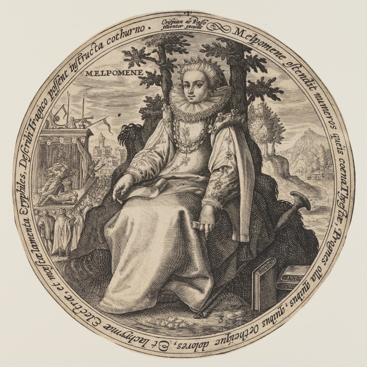 Melpomene, from The Muses by Crispijn van de Passe I