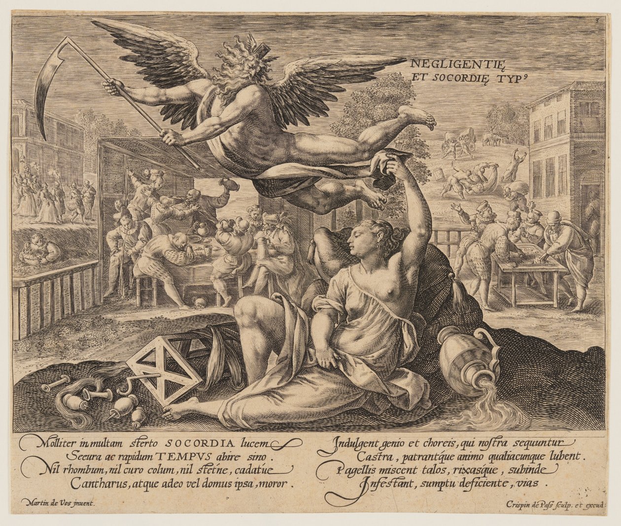 Negligence and Sloth Type, from Time with Virtues and Vices by Crispijn van de Passe I