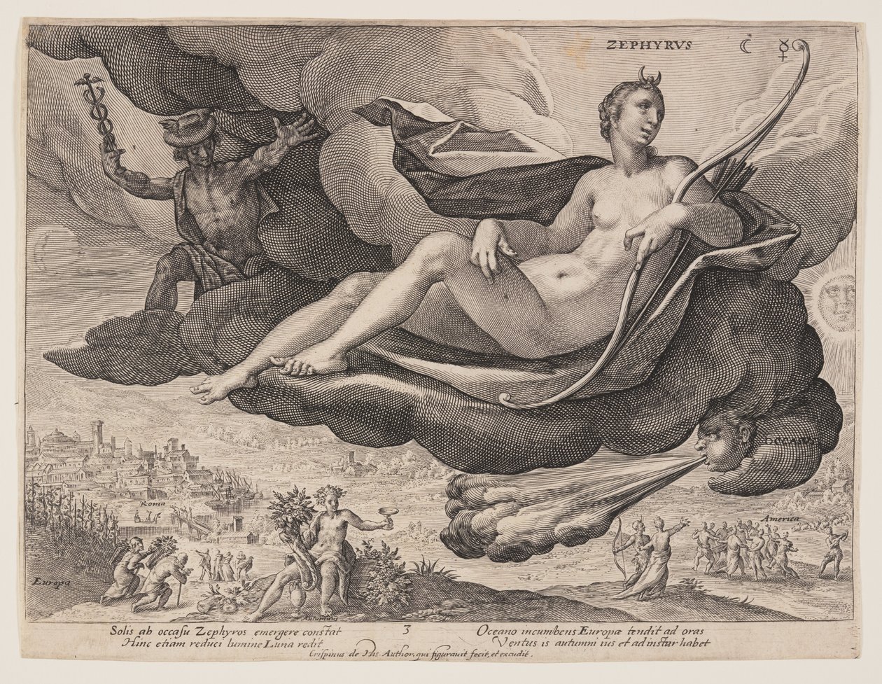 Zephyrus, from The Winds by Crispijn van de Passe I