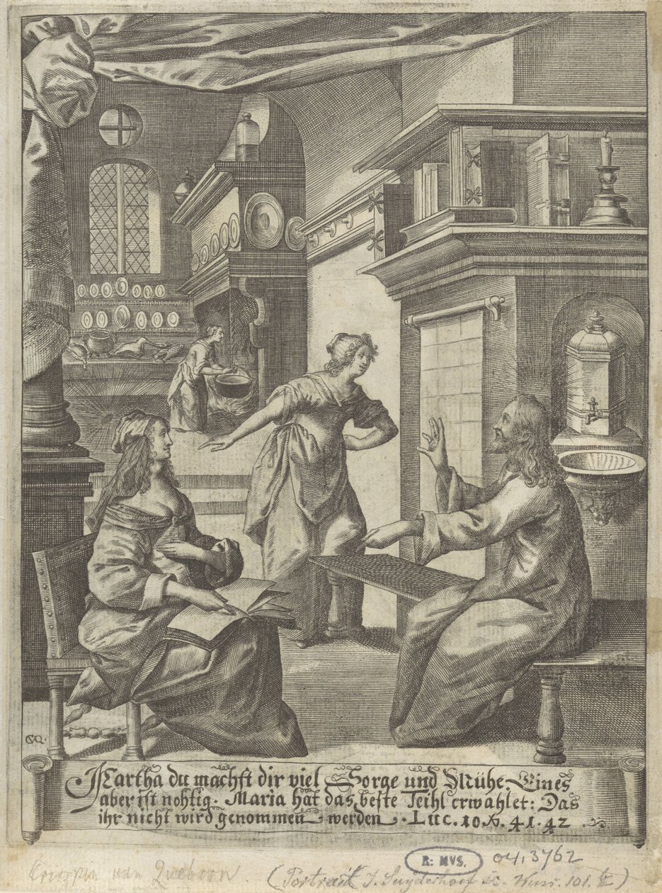 Christ in the House of Martha and Mary by Crispijn van den Queborn