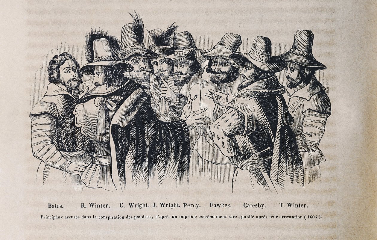 Gunpowder Plot (engraving) by Crispin I de (after) Passe