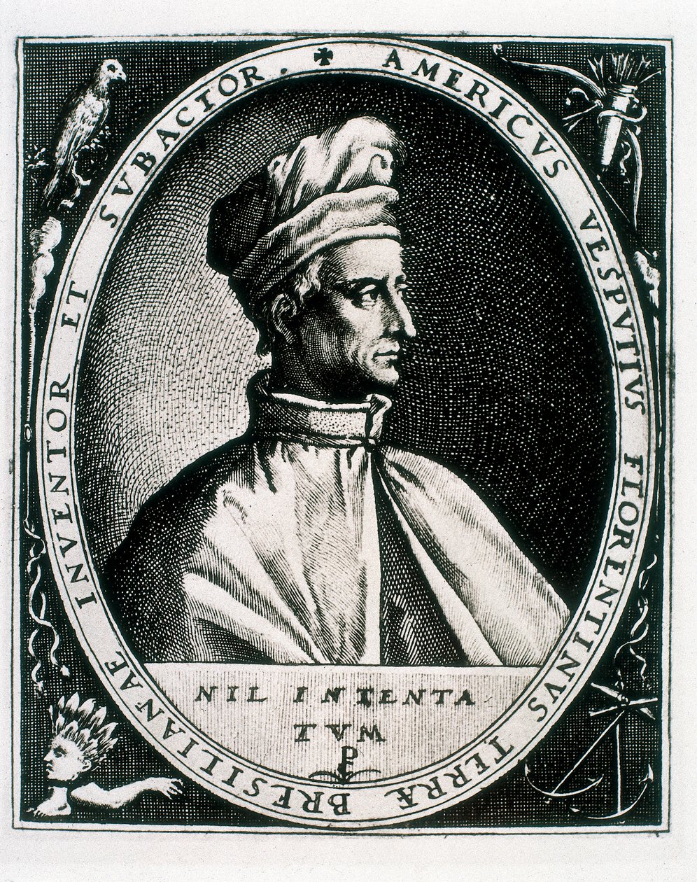 Portrait of Amerigo Vespucci by Crispin I de (after) Passe