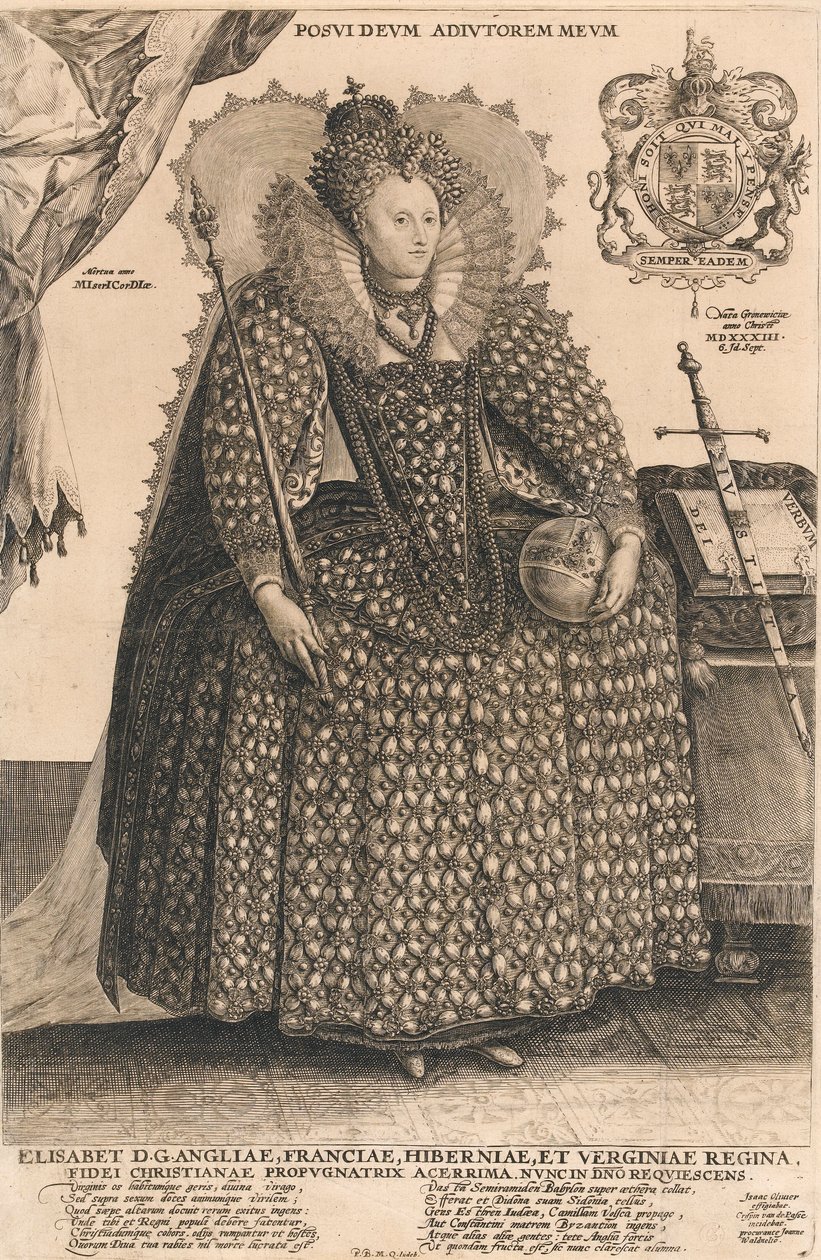 Elizabeth, Queen of England, c.1603 by Crispin I de Passe