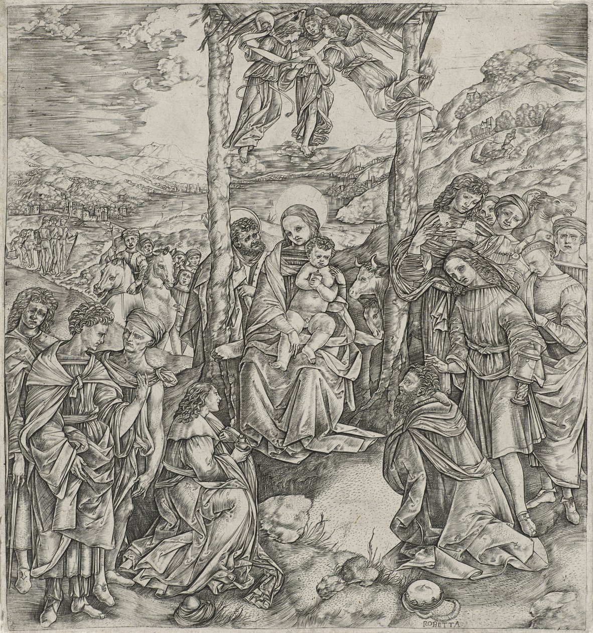 Adoration of the Magi by Cristofano Robetta