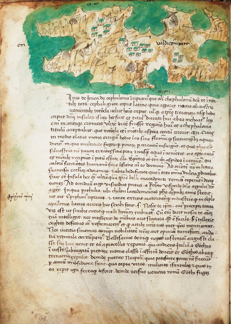 Chart of Ithaki, c.1420 by Cristoforo Buondelmonti