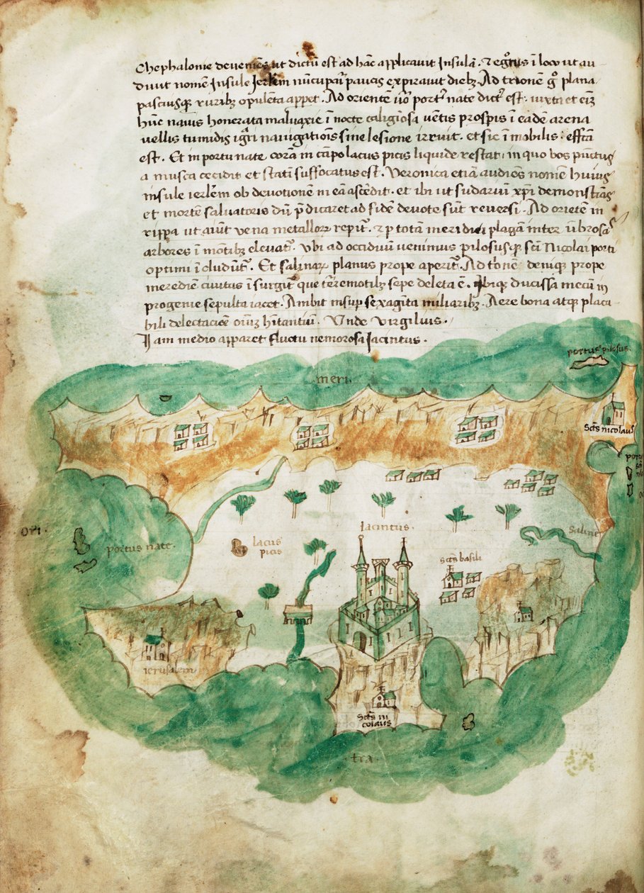 Chart of Zakinthos, c.1420 by Cristoforo Buondelmonti