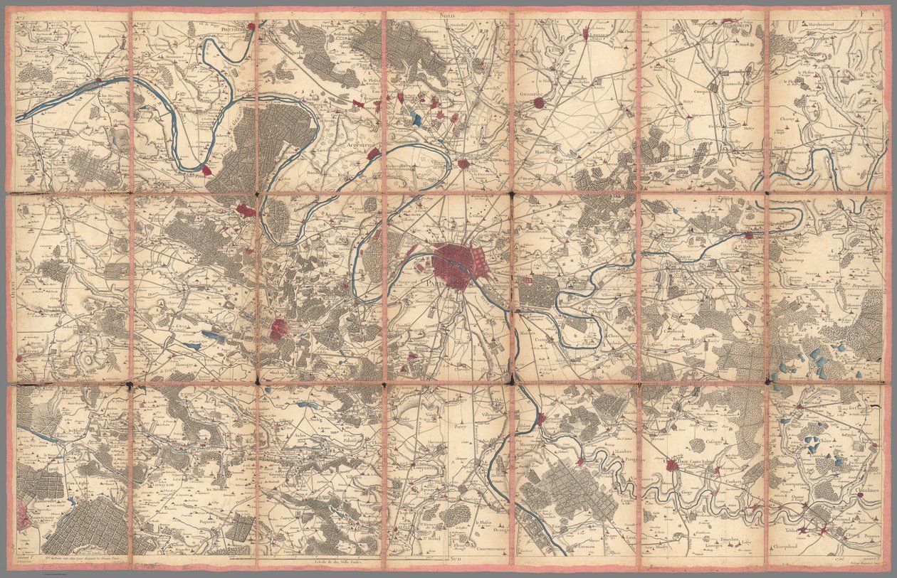 Geometric Map of France by Cassini by Cesar Francois Cassini de Thury