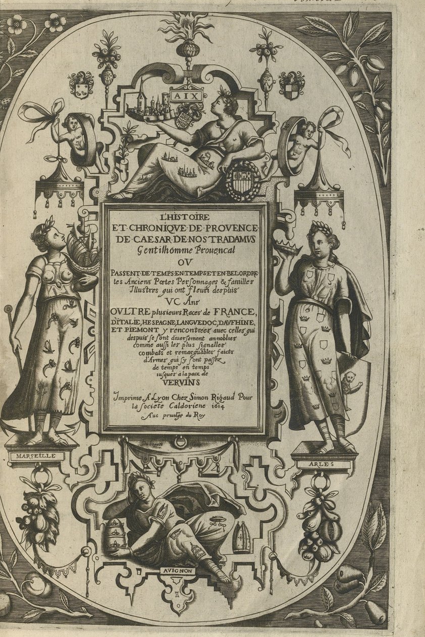 Title Page of the Histoire et Chronique de Provence by César de Nostredame
