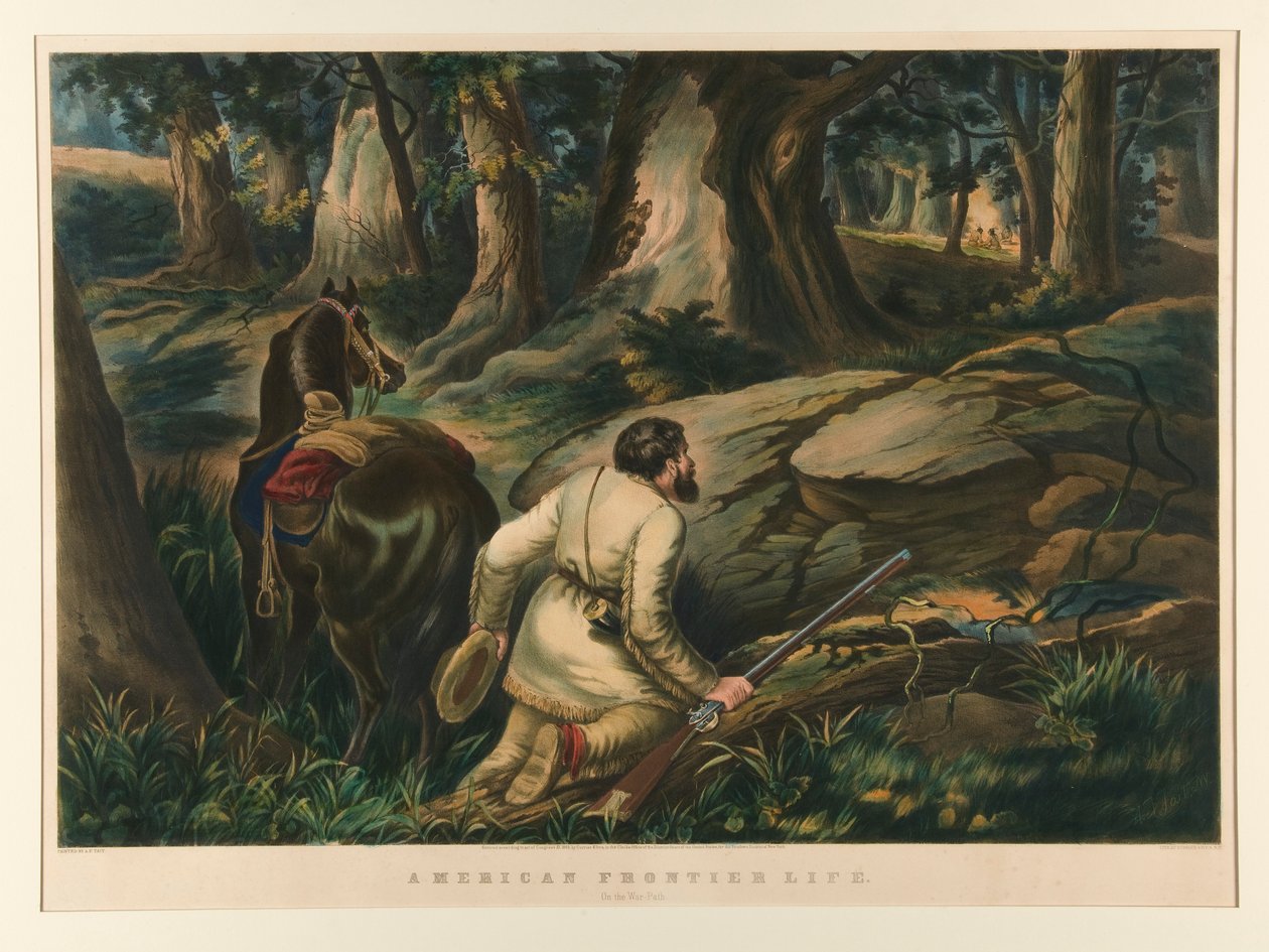 American Frontier Life: On the War Path by Currier and Ives
