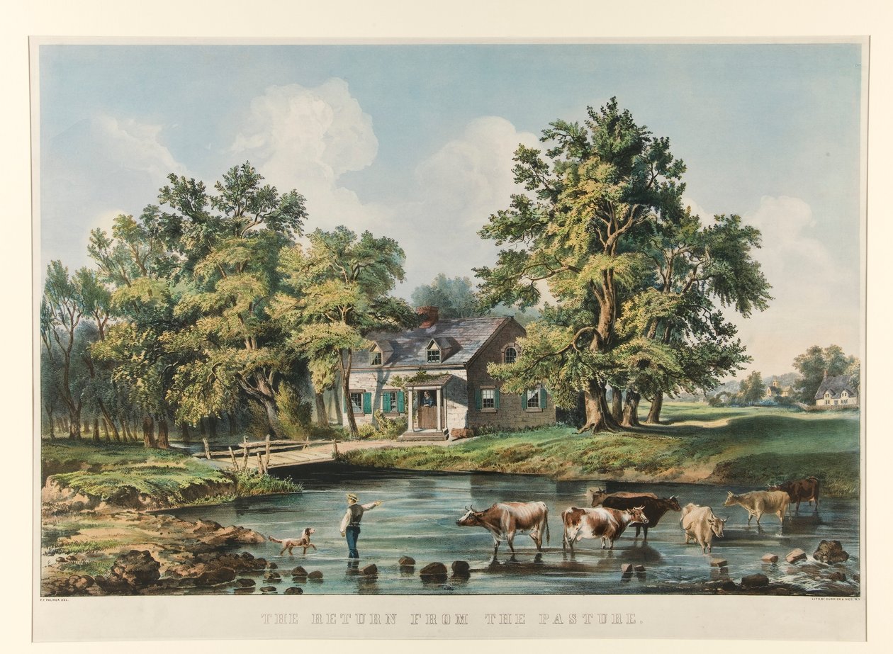 The Return from the Pasture by Currier and Ives
