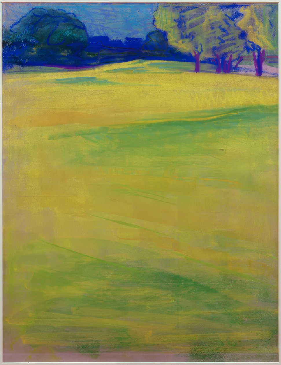 Meadow Landscape with Trees and Village by Curt Herrmann