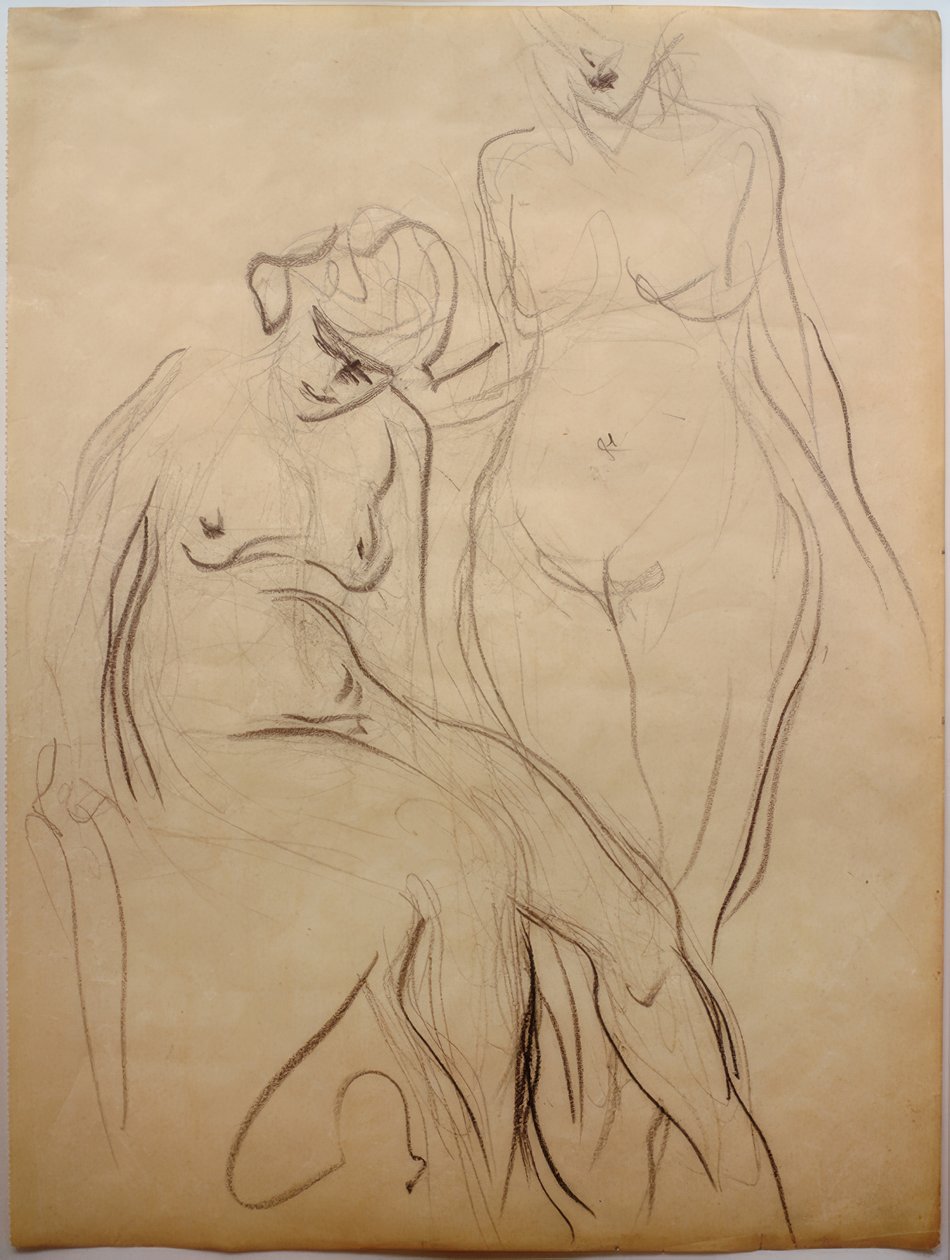 Two Female Nudes by Curt Herrmann