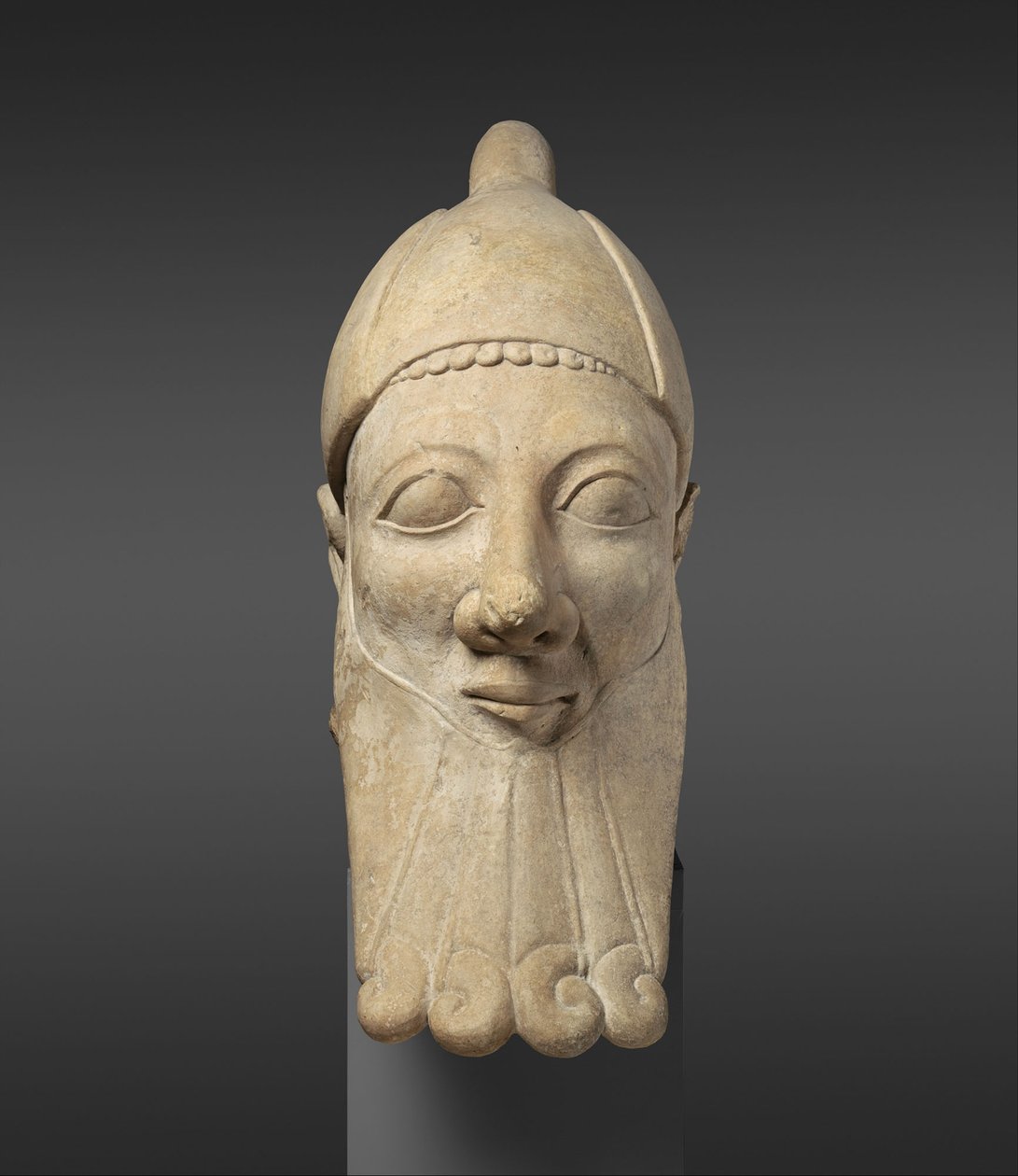 Limestone Head of a Bearded Man by Cypriot School