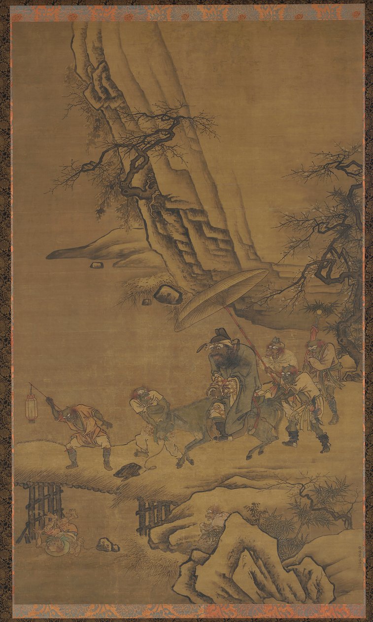 Zhong Kui and Demons Crossing a Bridge, 15th century by Dai Jin
