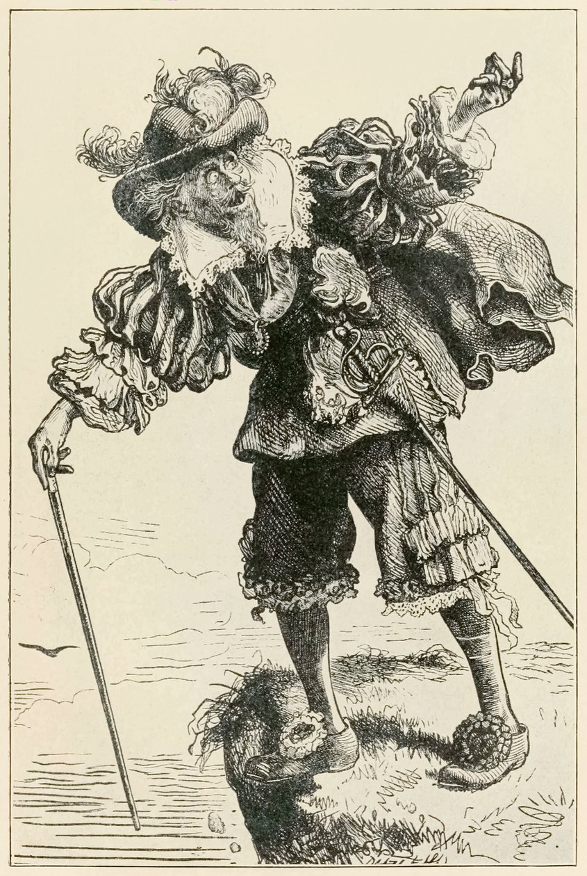 Atheist laughing at Christian and Hopeful (from The Pilgrims Progress by John Bunyan, illustration by Thomas Dalziel) by Dalziel Brothers