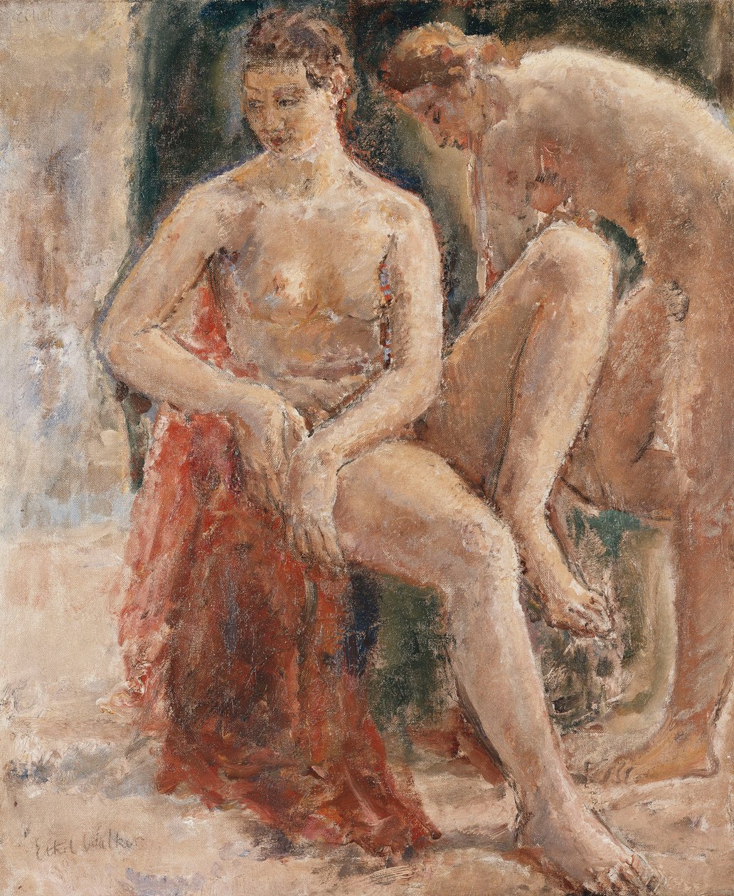 Two Female Nudes by Dame Ethel Walker