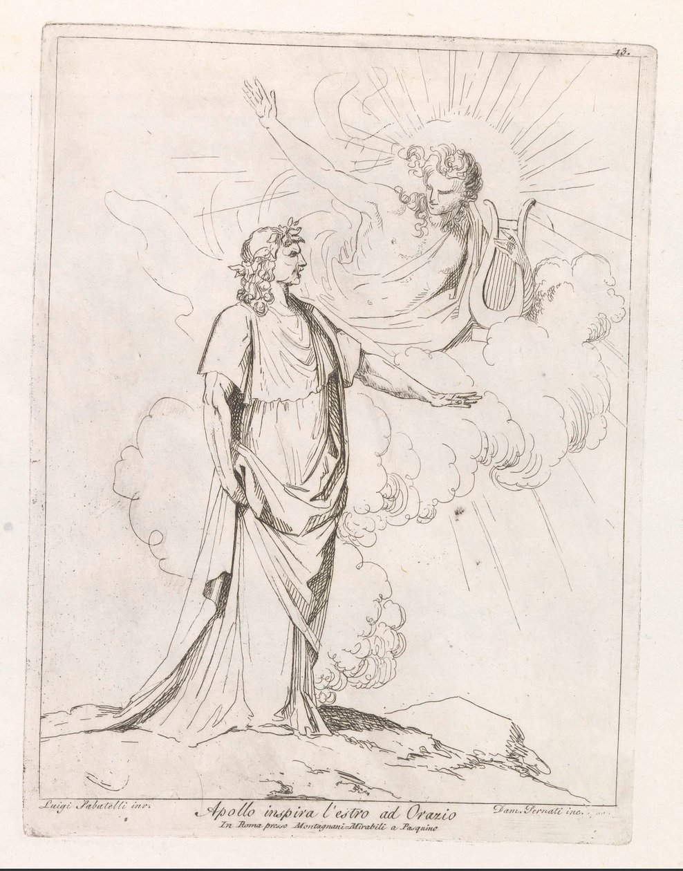 Apollo Inspires Horace (title on object) by Damiano Pernati