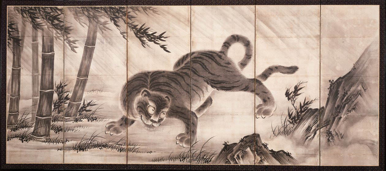 Tiger [left of the pair Dragon and Tiger], mid 16th century by Dōan Yamada