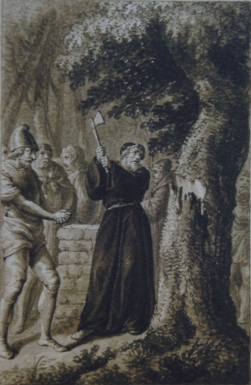 Boniface Felling the Donar Oak, Plate X from an Unknown Series by Daniel Nikolaus Chodowiecki