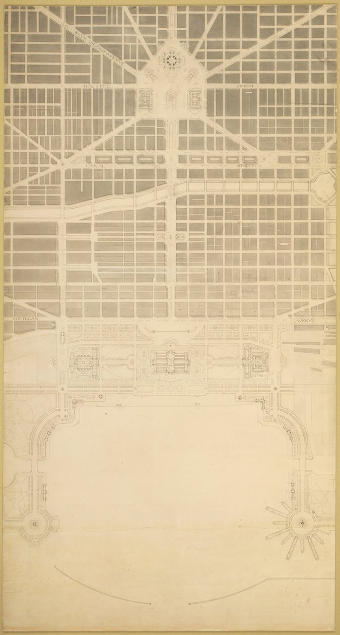 Plate 129 from The Plan of Chicago, 1909: Chicago. The Business Center of the City by Daniel Burnham
