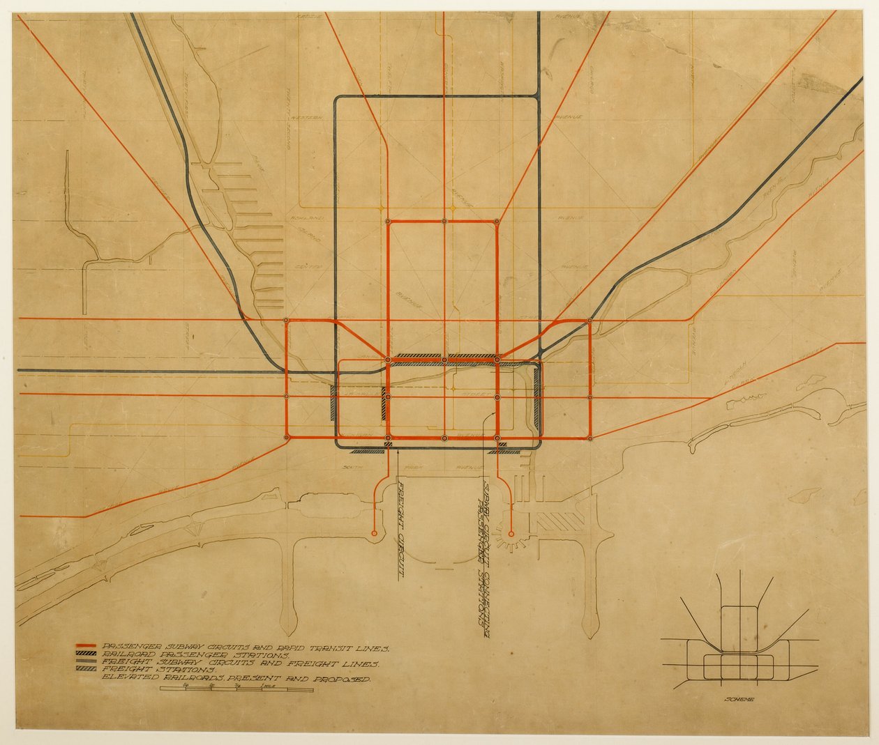 Plate 75 from The Plan of Chicago: Chicago. Diagram of the City, Showing Complete System by Daniel Burnham