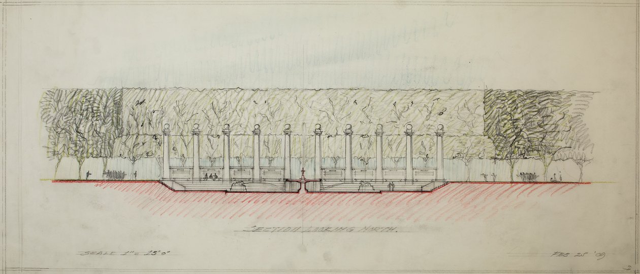 Potomac Round Point, Washington D.C., Section Sketch, 1909 by Daniel Burnham
