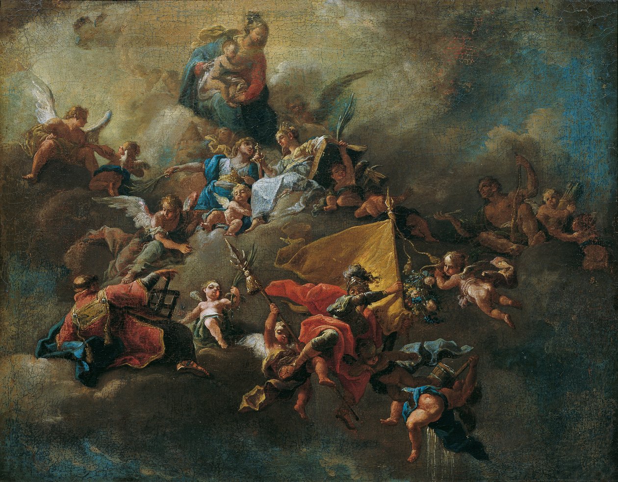 Mary with the Child and Saints, Enthroned on Clouds by Daniel Gran