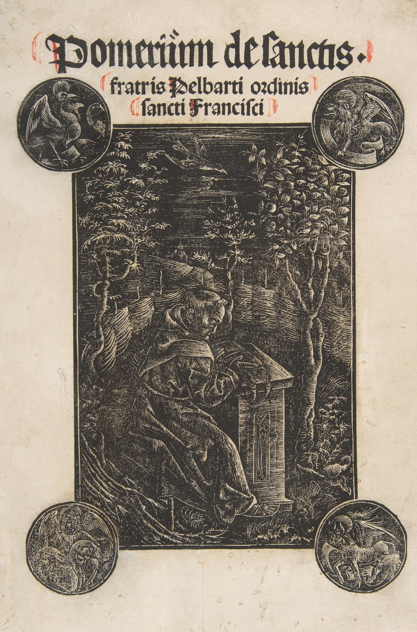 The Franciscan, Pelbart of Temesvar, Studying in a Garden by Daniel Hopfer.