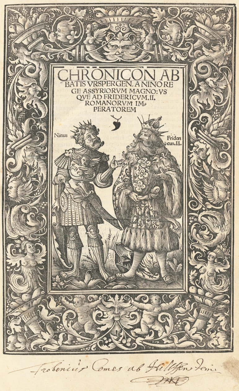 Chronicle of Abbot Urspergen by Daniel Hopfer and Burchardus Biberacensis, Provost of Ursperg