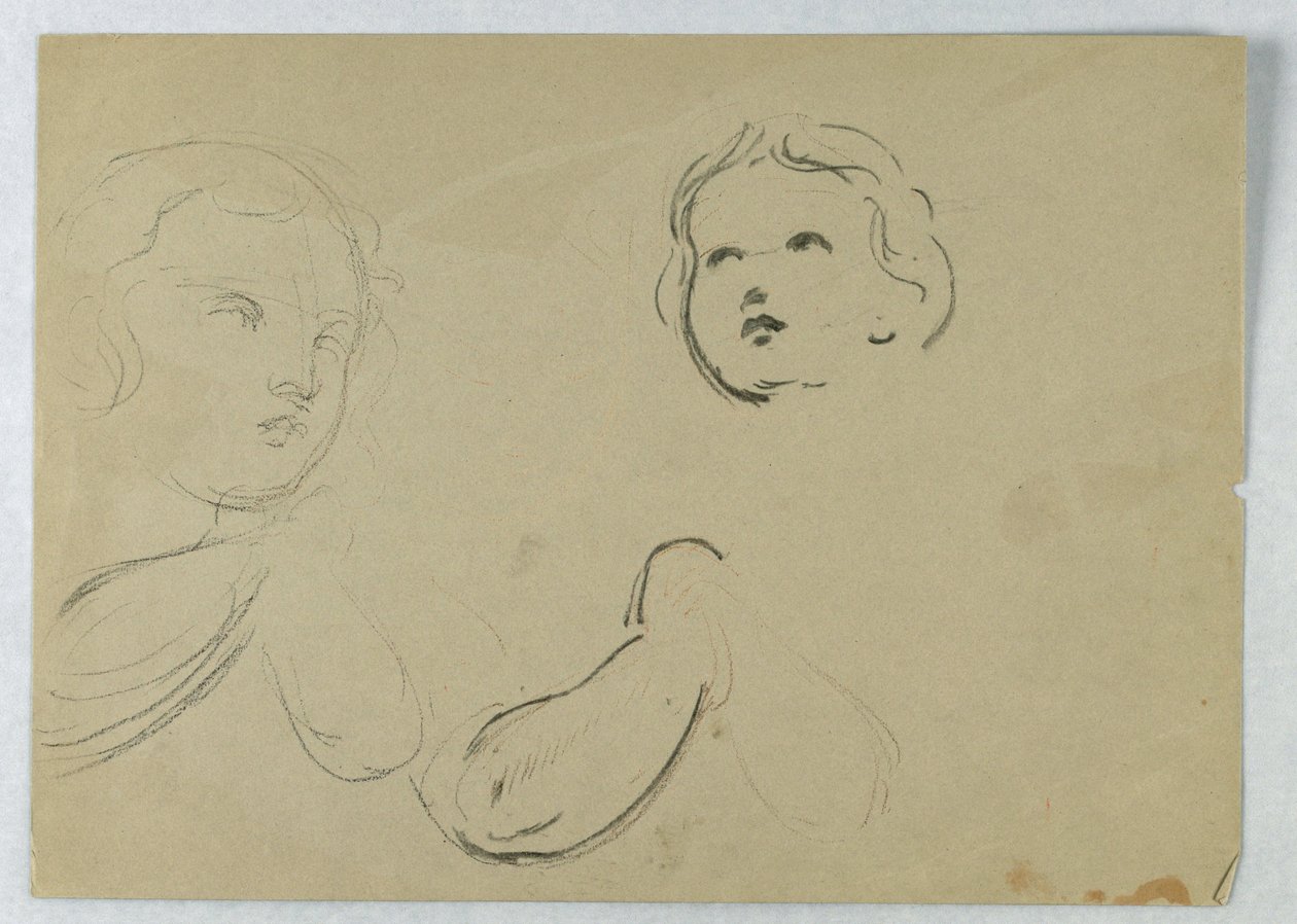 Head and Arm Studies of a Child, 1840-45 by Daniel Huntington
