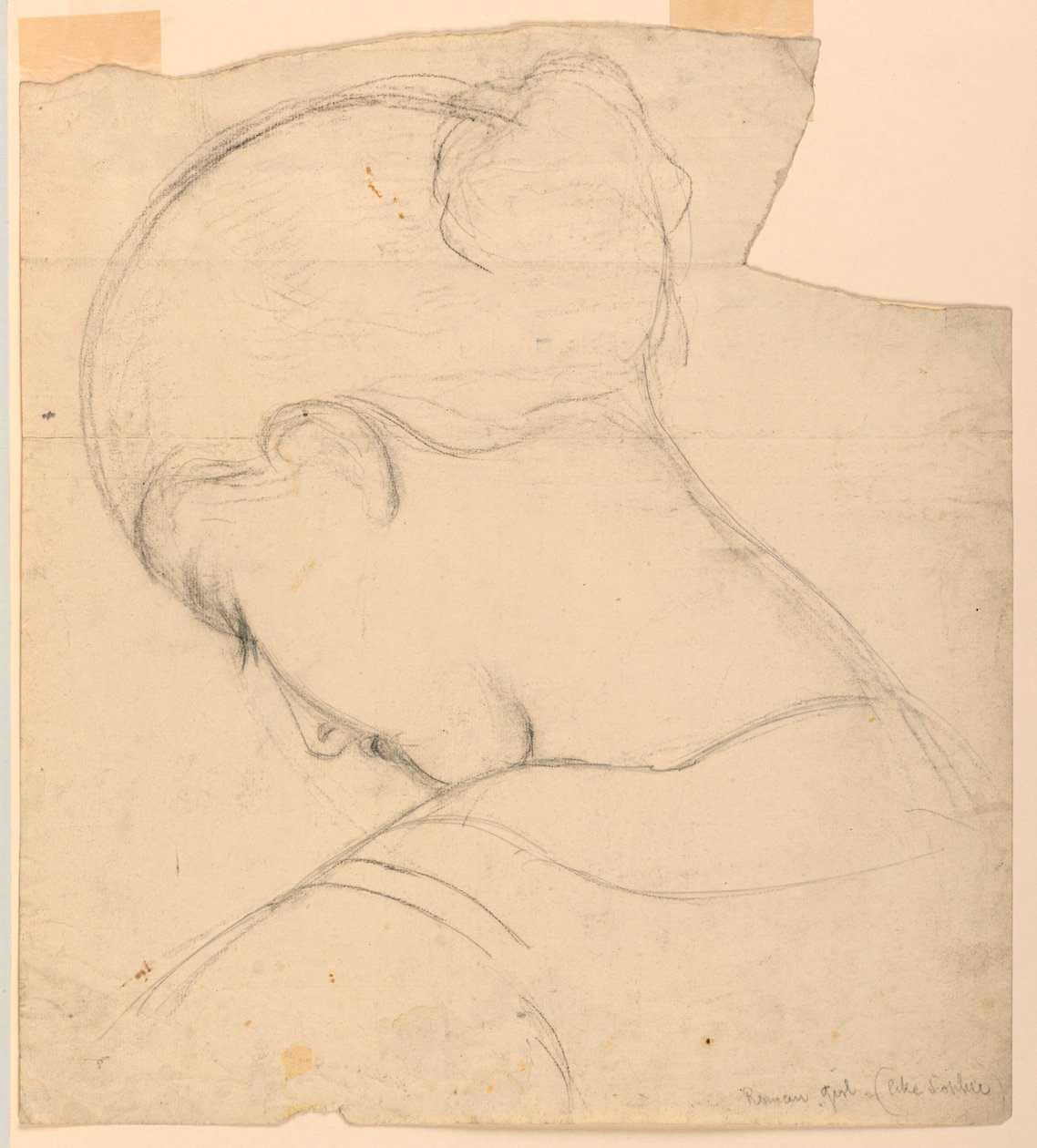 Study for "Roman Girl", Head of a Woman, 1841 by Daniel Huntington