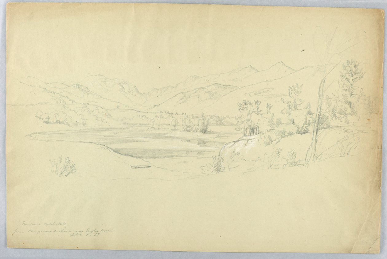 Franconia Notch from the Pemigewasset River near Grafton House by Daniel Huntington