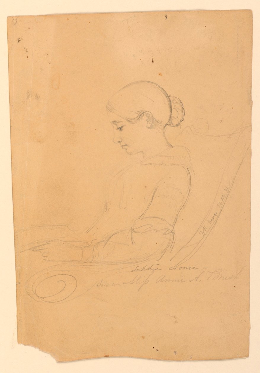 Portrait Study of Annie A. Brush, Seated in Profile by Daniel Huntington